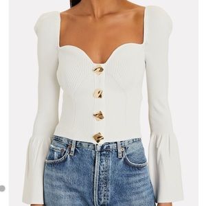 SELF PORTRAIT RIB KNIT CARDIGAN